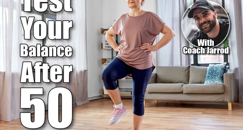 sport, fitness and healthy lifestyle concept - smiling senior woman exercising on mat at home. 4 Balance Tests That Reveal If Your Body Is Aging in Fast-Forward After 50. Cover