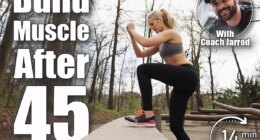 Fitness woman doing stepping up exercise in forest. Caucasian female model working out in nature. 4 Classic Bodyweight Moves That Build More Muscle Than Gym Workouts After 45. Cover