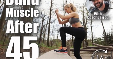 Fitness woman doing stepping up exercise in forest. Caucasian female model working out in nature. 4 Classic Bodyweight Moves That Build More Muscle Than Gym Workouts After 45. Cover