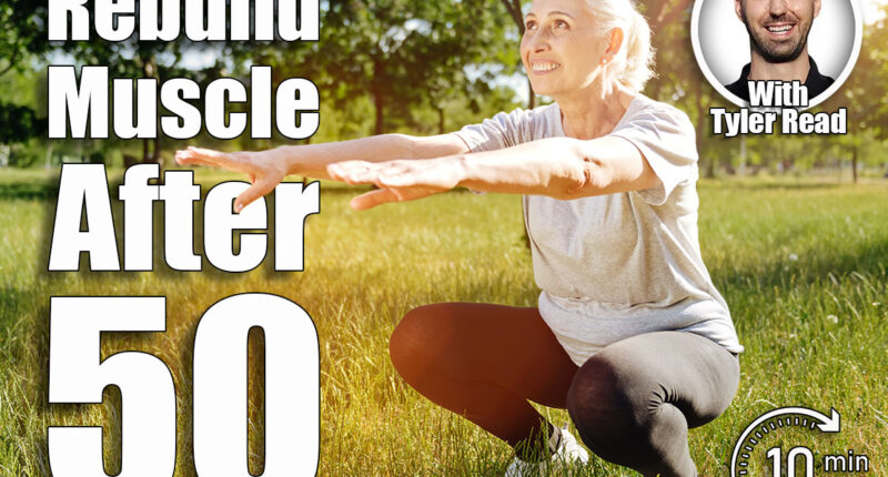 Positive aged woman doing squats in the park. 4 Daily Bodyweight Exercises That Reverse Muscle Loss After 50. Cover