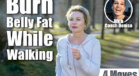 Smiling healthy happy fit senior woman jogging in the park along a tree-lined avenue during her daily exercise workout. 4 Power Walking Moves That Burn More Belly Fat Than Jogging After 40. Cover