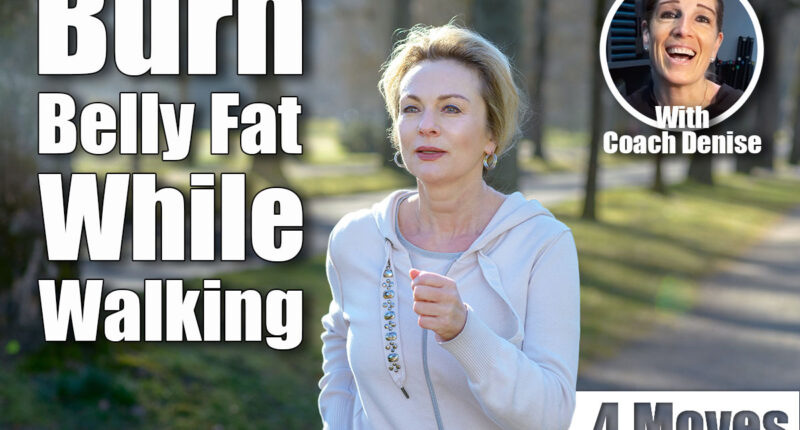 Smiling healthy happy fit senior woman jogging in the park along a tree-lined avenue during her daily exercise workout. 4 Power Walking Moves That Burn More Belly Fat Than Jogging After 40. Cover