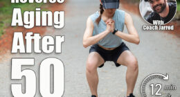 Asian female runner doing squat in the park. The squat is a body resistance exercise that works the leg muscles. 4 Simple Bodyweight Moves That Reverse Aging Faster Than Running After 50. Cover