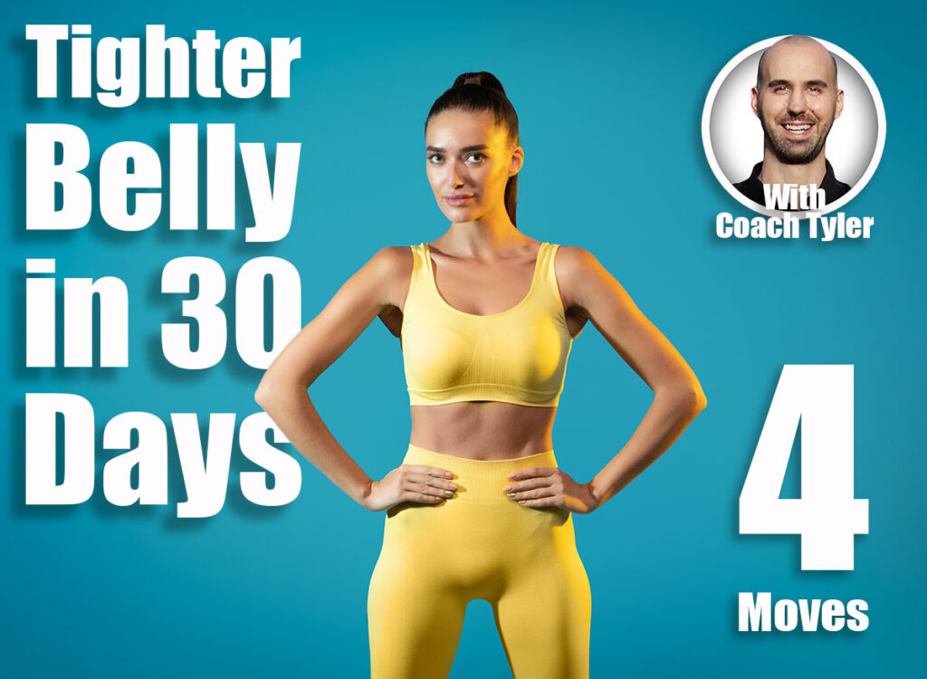 Fitness Workout. Fit Woman Wearing Sportswear Posing With Hands On Hips Looking At Camera Standing In Studio On Blue Background. Fitness And Gym, Sporty Lifestyle Concept. 4 Standing Moves That Tighten Loose Belly Skin Without Surgery. Cover