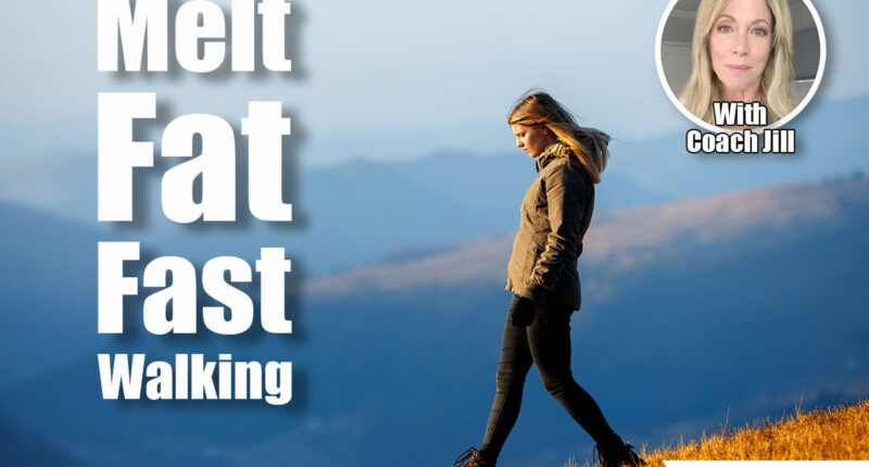 Young woman hiker hiking on mountain trail. Travel concept with space for text. Happy traveler standing on top of a mountain and enjoying sunset view. 4 Walking Intervals That Melt Stubborn Fat Better Than Cardio After 50. Cover