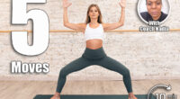 beautiful woman doing goddess yoga pose, wearing sportswear, green pants, white top, indoor full length, yoga studio. High quality photo. 5 Best Bodyweight Workouts To Lose Your Belly Overhang in 30 Days, Covert