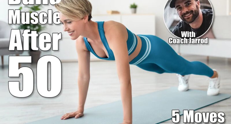 Full Body Length Of Smiling Lady In Blue Sportswear Doing Push Ups Exercise Or Standing In Phalakasana Plank Position On Yoga Mat In Living Room Using Pc Making Video Call With Personal Instructor. 5 Bodyweight Power Moves That Stop Muscle Loss After 50—In Your Living Room. Cover