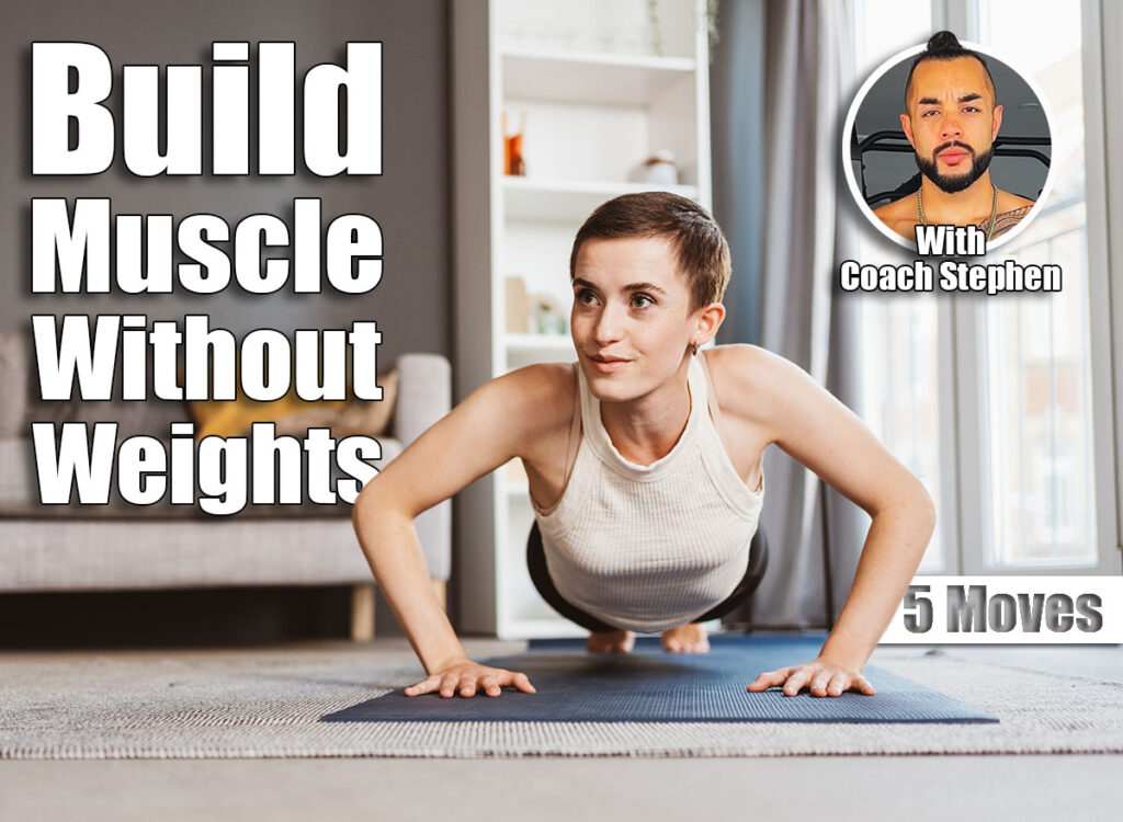 Empowered Young Woman Doing Push-Ups with Determination in Her Living Room. 5 Daily Bodyweight Moves That Build More Muscle Than Weight Training After 45. Cover