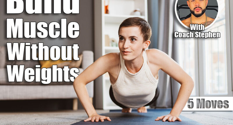 Empowered Young Woman Doing Push-Ups with Determination in Her Living Room. 5 Daily Bodyweight Moves That Build More Muscle Than Weight Training After 45. Cover