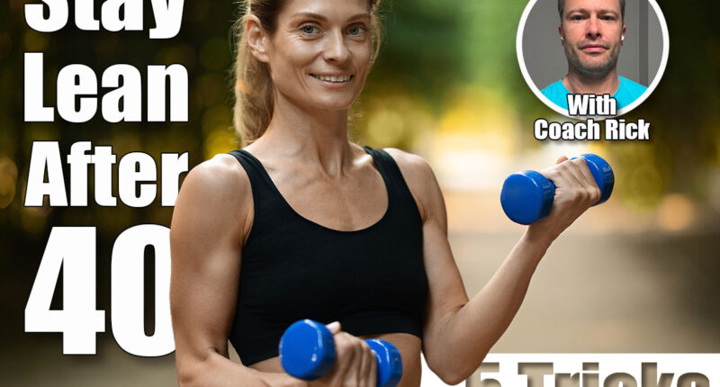 Cheerful motivated sporty woman exercising with small blue dumbbells outdoors, athletic lady holding barbells and smiling, copy space, enjoying her physical activity at public park. Daily Movement Tricks That Keep You Leaner Than People Half Your Age After 40. Cover