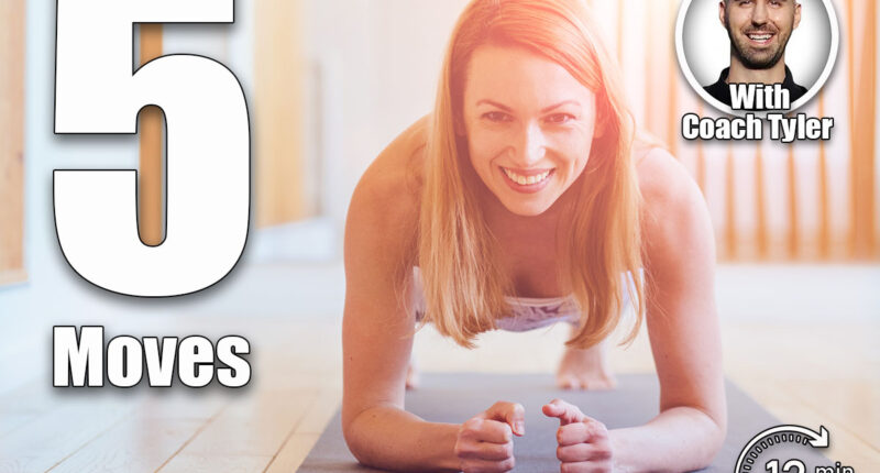 Fitness training sporty positive middle aged woman doing plank exercise in home or yoga class concept exercising workout aerobic. Close up. Sun glare effect. 5 Floor Exercises Build Core Strength Faster Than Sit-Ups After 40. Cover