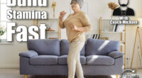 Old active senior happy woman enjoying walking, joyful dancing in new sport shoe for running, foot care, orthopedic health, wearing comfortable medical orthotic shoes, relieve pain, staying healthy. 5 Indoor Walking Tricks That Build Better Stamina Than Treadmills After 50. Cover