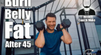 Happy athletic man doing squats while working out with hand weights in outdoor gym. 6 Simple Moves That Burn Belly Fat Without Dieting After 45. Cover