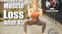 Women exercise squats at city street. Portrait. 6 Simple Strength Routines That Reverse Muscle Loss After 45. Cover