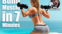 Fitness, back and person with dumbbells, active and squats for muscle strength or coordination. Blue sky, training and versatility of free weights for shoulder presses, health and outdoor for workout. 7-Minute Routine That Builds More Muscle Than the Gym Ever Did After 45. Cover