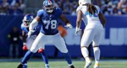 Andrew Thomas 'frustrated' with Giants offensive line despite win