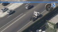 Authorities pursue fleeing big rig in multi-county chase in Southern California
