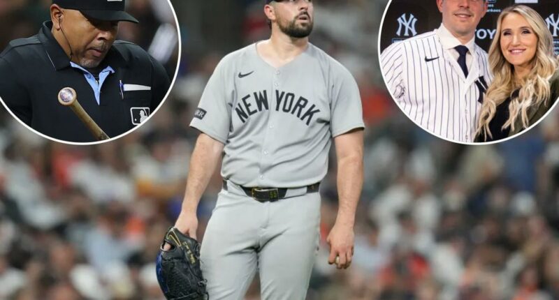 Carlos Rodon's wife blasts umpires for 'absolutely horrendous' Yankees calls
