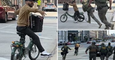 Chicago biker provokes border patrol agents, claiming he's not a 'US citizen' before wild chase