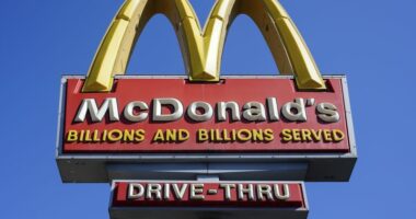 FILE - A McDonald's sign is seen in Philadelphia, Monday, April 26, 2021. (AP Photo/Matt Rourke, File)