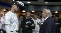 Donald Trump arrives at Yankee Stadium with snipers watching over him