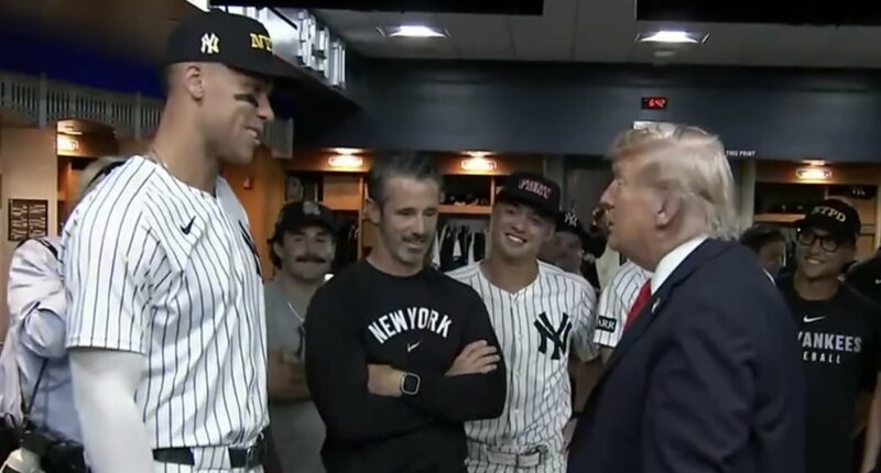 Donald Trump arrives at Yankee Stadium with snipers watching over him