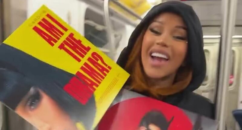 Fans divided as 'embarrassing' Cardi B sells her album on the subway