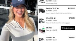 Golf influencer shocked to see Uber prices at Ryder Cup