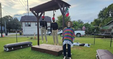 Horror over anti-ICE Halloween display showing effigies of agents