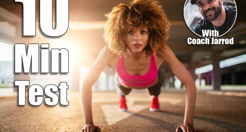 Young woman doing push ups and exercising in a parking lot. If You Can Do This Many Push-Ups at 45, Your Upper Body Is Elite. Cover