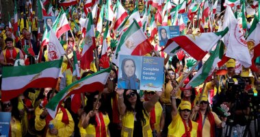 Iranian-Americans and dissidents rallied against 'murderous regime agents' as Iran's president addressed UNGA