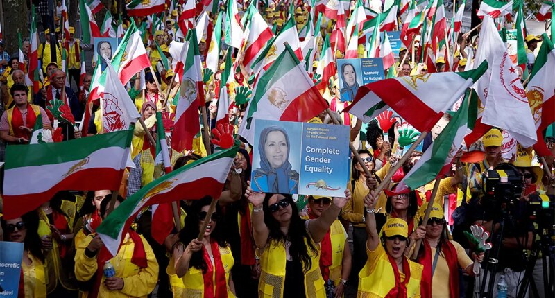 Iranian-Americans and dissidents rallied against 'murderous regime agents' as Iran's president addressed UNGA