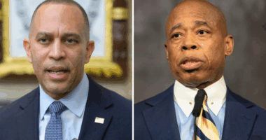 Jeffries praises Eric Adams for serving 'courageously'