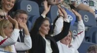 Kate Middleton shows her fun side as she takes part in a Mexican wave