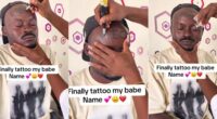 Man tattoos girlfriend