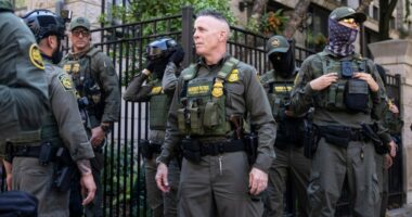Masked federal agents patrol downtown Chicago