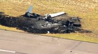 Midair plane crash kills one person near Colorado airport as both planes catch fire