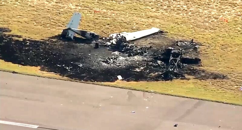 Midair plane crash kills one person near Colorado airport as both planes catch fire