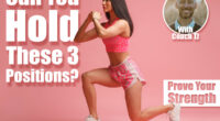 athletic woman in pink sports clothing doing lunge exercise isolated on pink background. Over 45? If You Can Hold These 3 Positions, You