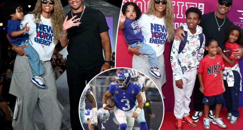 Russell Wilson, Ciara cheer on kids at fashion show before Giants-Chiefs