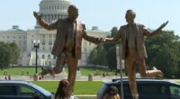 Statue depicting Trump, Epstein holding hands appears at the National Mall