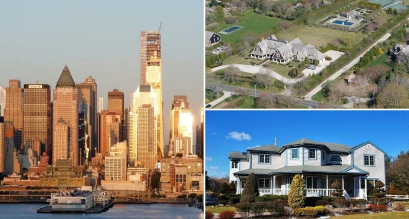 The NY housing markets with the fastest-growing values are around NYC