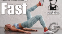 Fit young woman in sportswear practices yoga doing bridge pose exercises with leg raised in the gym. Glute bridge pose. The concept of stretching, pilates, doing sports. This 10-Minute Routine Builds More Strength Than an Hour at the Gym After 40. Cover