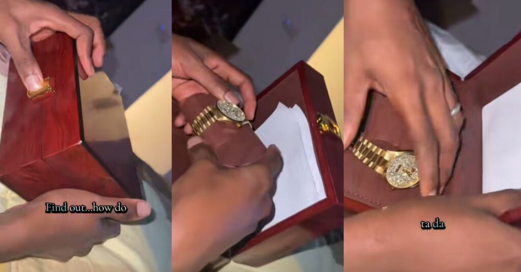 Woman surprises husband weeks after wedding, gifts him N12m wristwatch