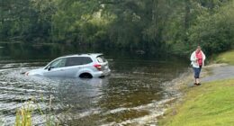 Woman's car sinks in lake as she protests ICE arrests in Massachusetts