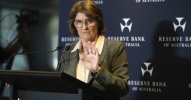 Governer of the Reserve Bank of Australia Michele Bullock,  speaks at a media conference  on Monetary Policy Decision, Sydney, 30 September 2025.