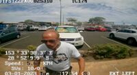 A screengrab taken from supplied video obtained on Thursday, June 26, 2025, of Robert Karl Huber captured by CCTV taking a taxi hours before allegedly murdering his partner in a laneway behind a Salvation Army store.