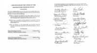 This document included as an exhibit in a civil lawsuit shows a document 16 people submitted saying that Michigan's electoral votes went to then-President Donald Trump. Michigan's 2020 votes actually went to President Joe Biden.