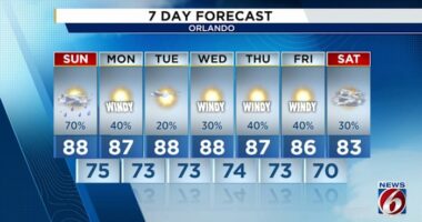 A soggy Sunday in store for Central Florida before Tropical Depression 9 moves in