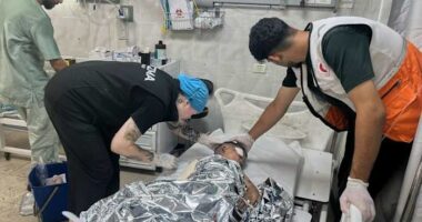 An American nurse in Gaza City films a hospital's collapse as Israeli forces surround it